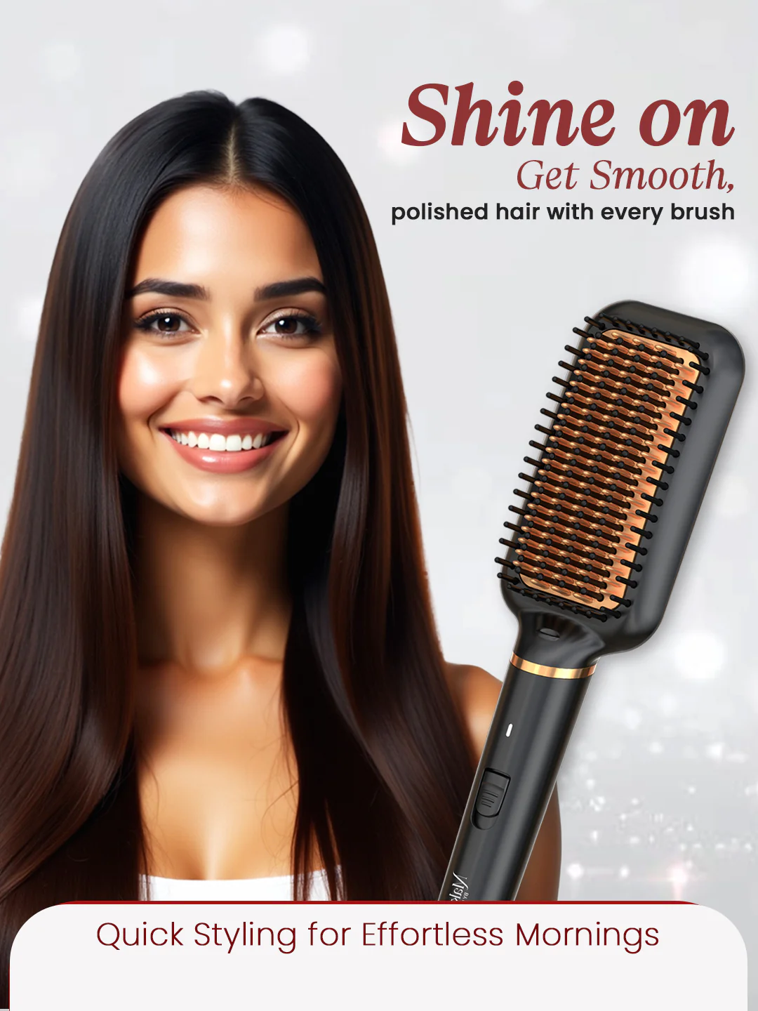 MakeMeeBold Frizz Free Straightening Brush for Hair | Hair Straightener Brush - Image 2